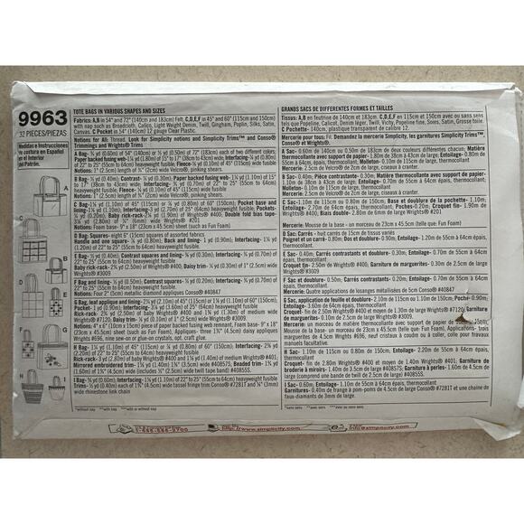 Simplicity Crafts Pattern 9963 Purses UNCUT - Picture 3 of 4